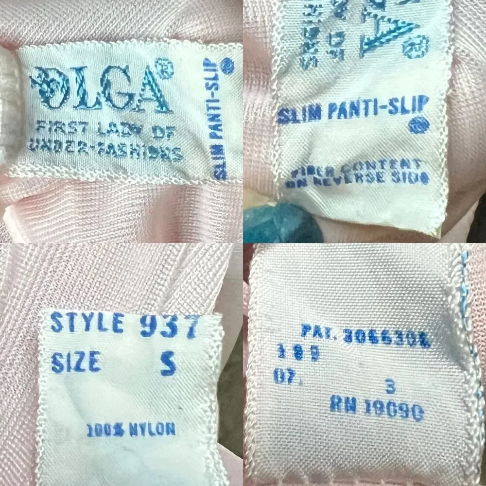 Olga Vintage 60s Pink & White 100% Nylon Slim Panti-Slip Tap Pants Bloomers Sz S - Picture 11 of 11